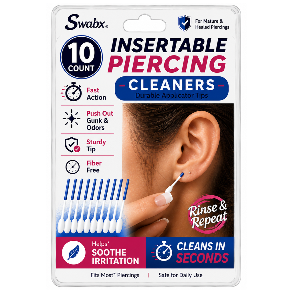 Swabx Insertable Piercing Hole Cleaners