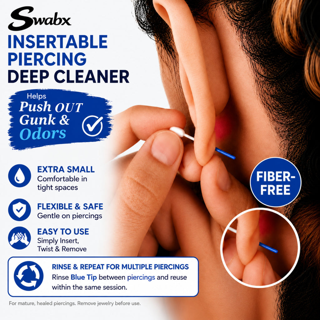 Swabx Insertable Piercing Hole Cleaners