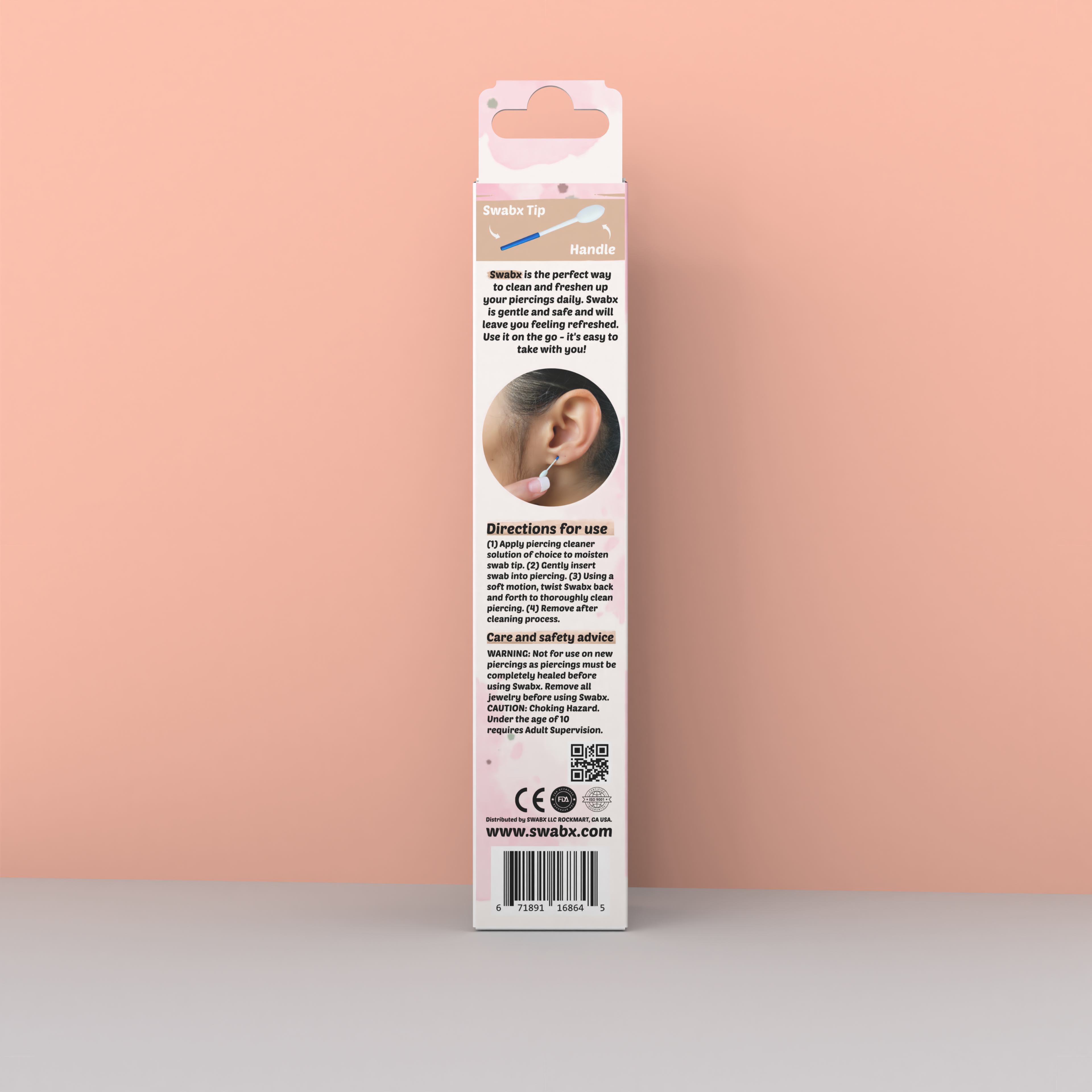 Swabx Insertable Piercing Hole Cleaners