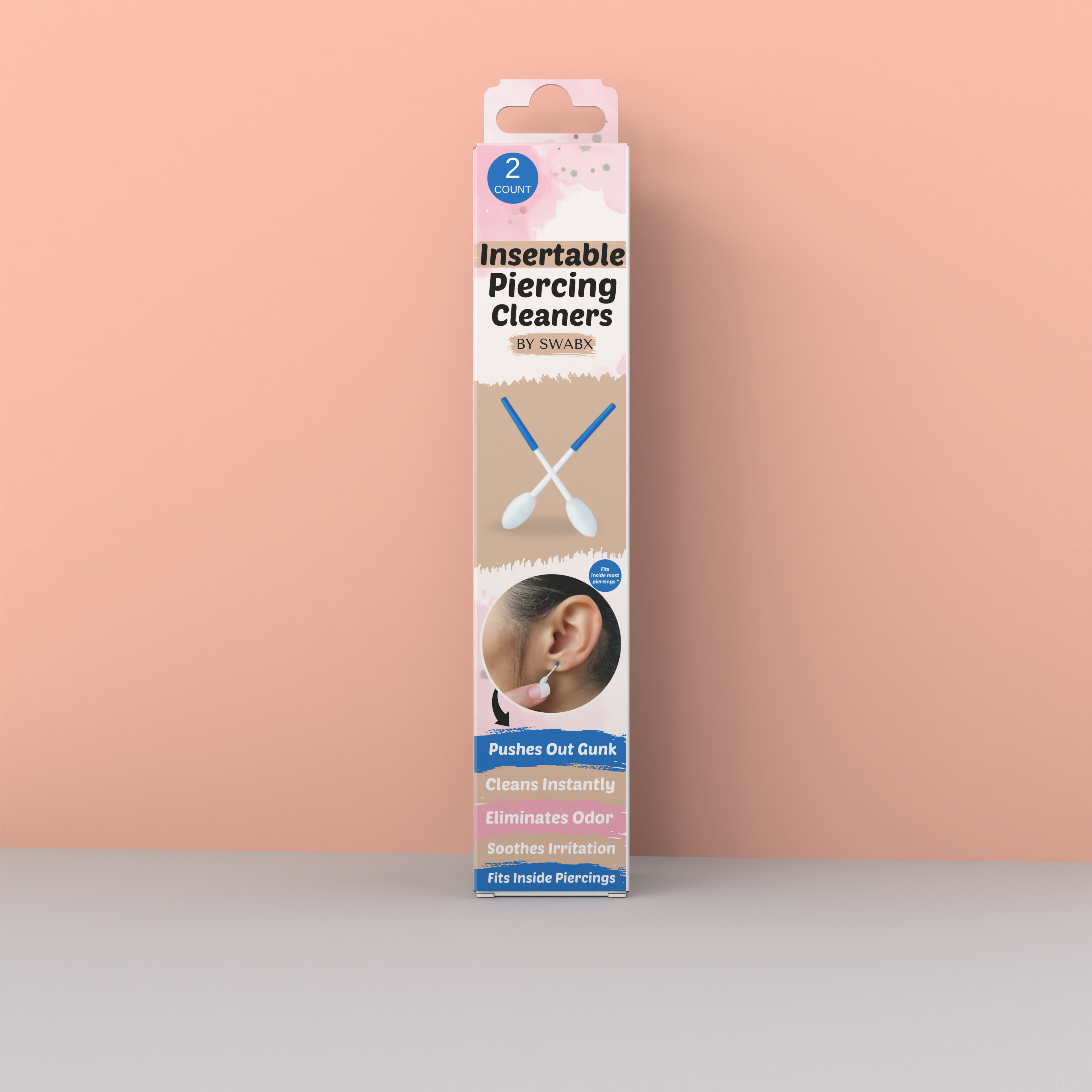 Swabx Insertable Piercing Hole Cleaners