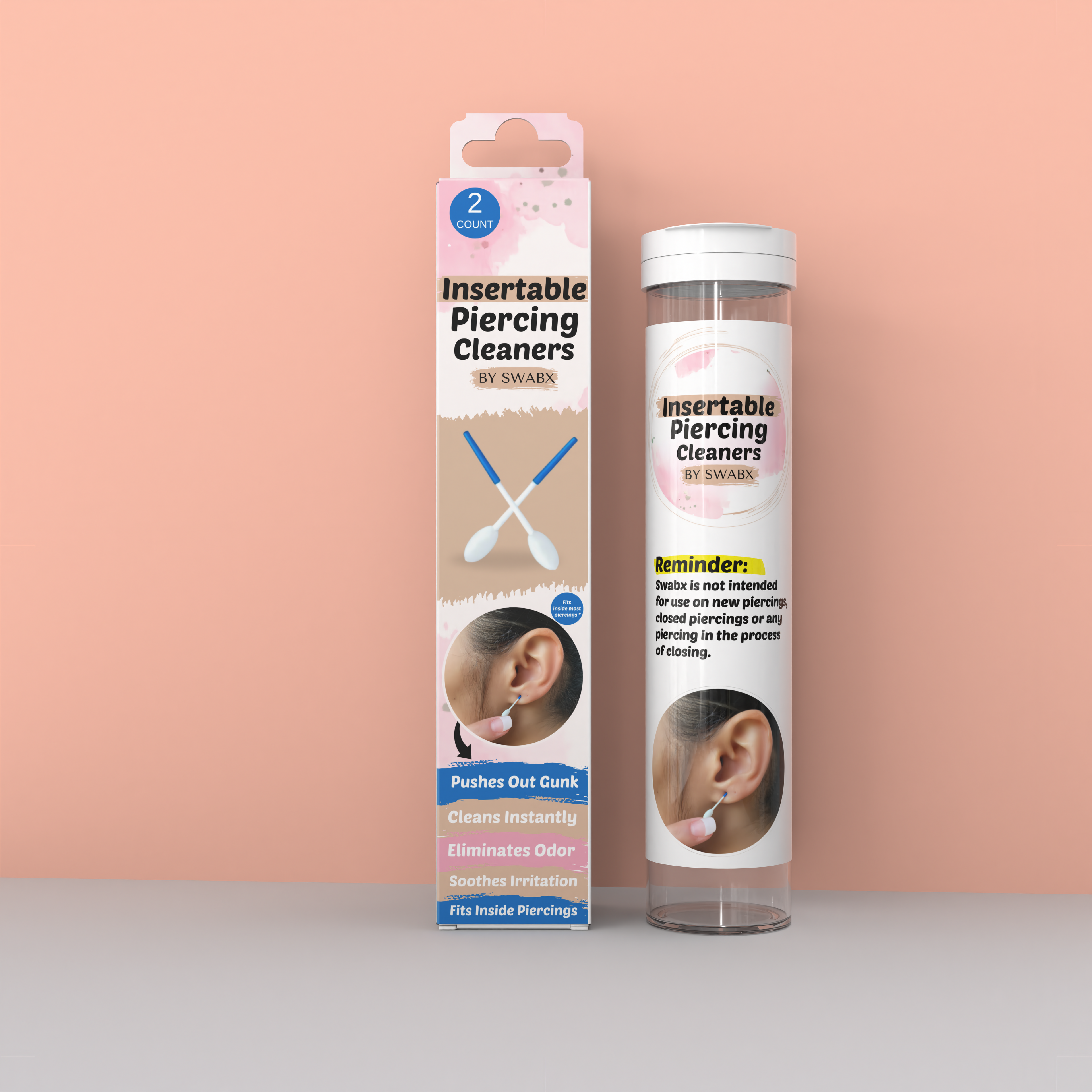 Swabx Insertable Piercing Hole Cleaners